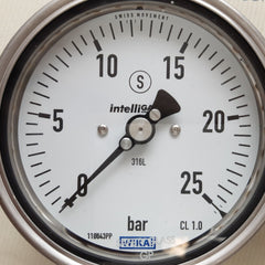 Wika pgt23.100 flange diaphragm with gauge 0 to 25 bar