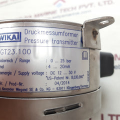 Wika pgt23.100 flange diaphragm with gauge 0 to 25 bar