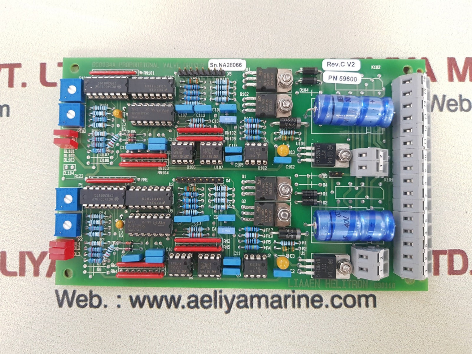 Liaaen Helitron 890110 Printed Circuit Board Type 2 Rev.C V2 3406 94 V-0
