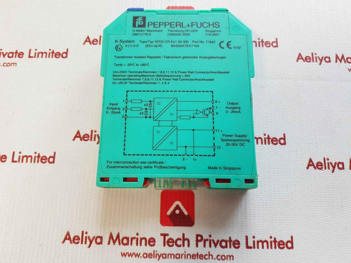 Pepperl+fuchs kfd2-cr-ex1.30-300 transformer isolated repeater 71842