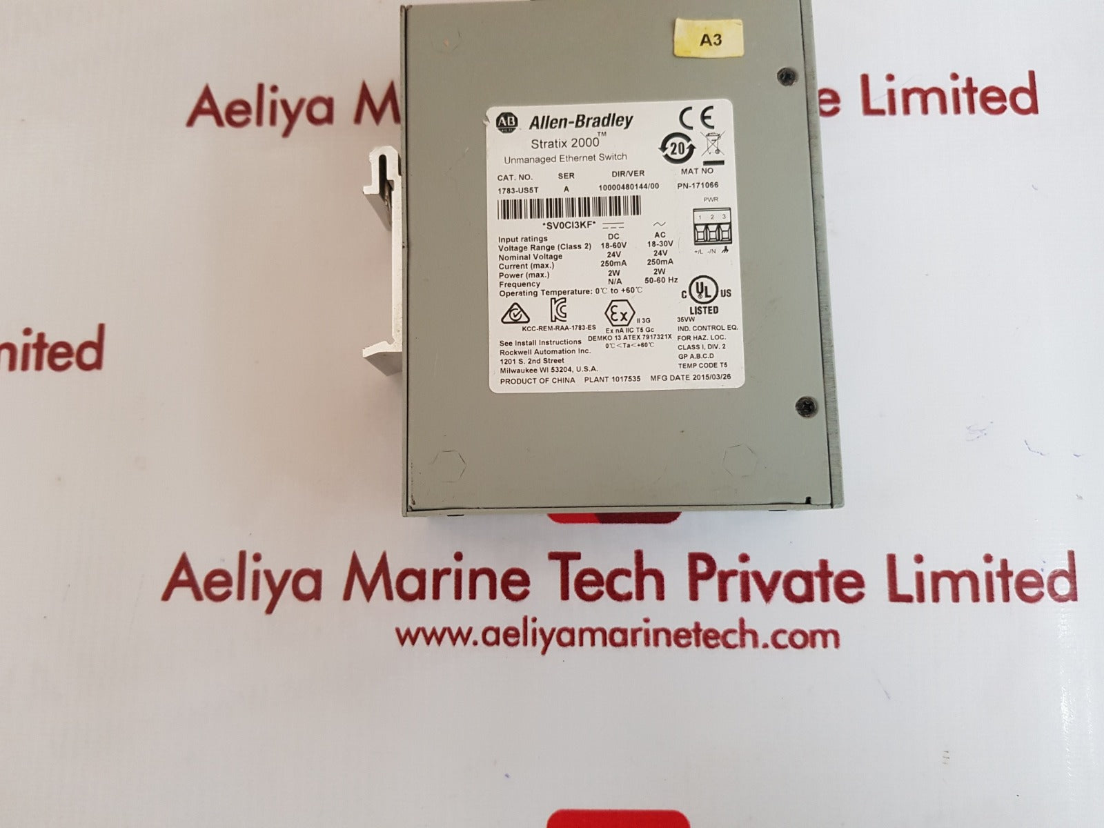 Allen-bradley Stratix-2000 Unmanaged Ethernet Switch 18-60V 24V 2W