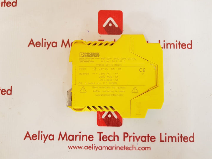 Phoenix Psr-scp-24Dc/Esp4/2X1/1X2 Safety Relay 240V Ac/24V Dc 6A