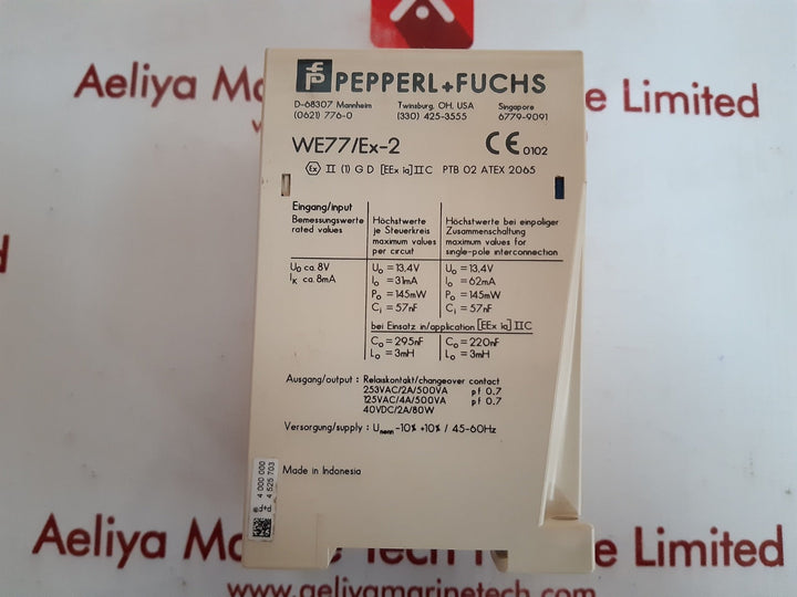 Pepperl+Fuchs We 77/Ex-2 230V Switch Amplifier 129198