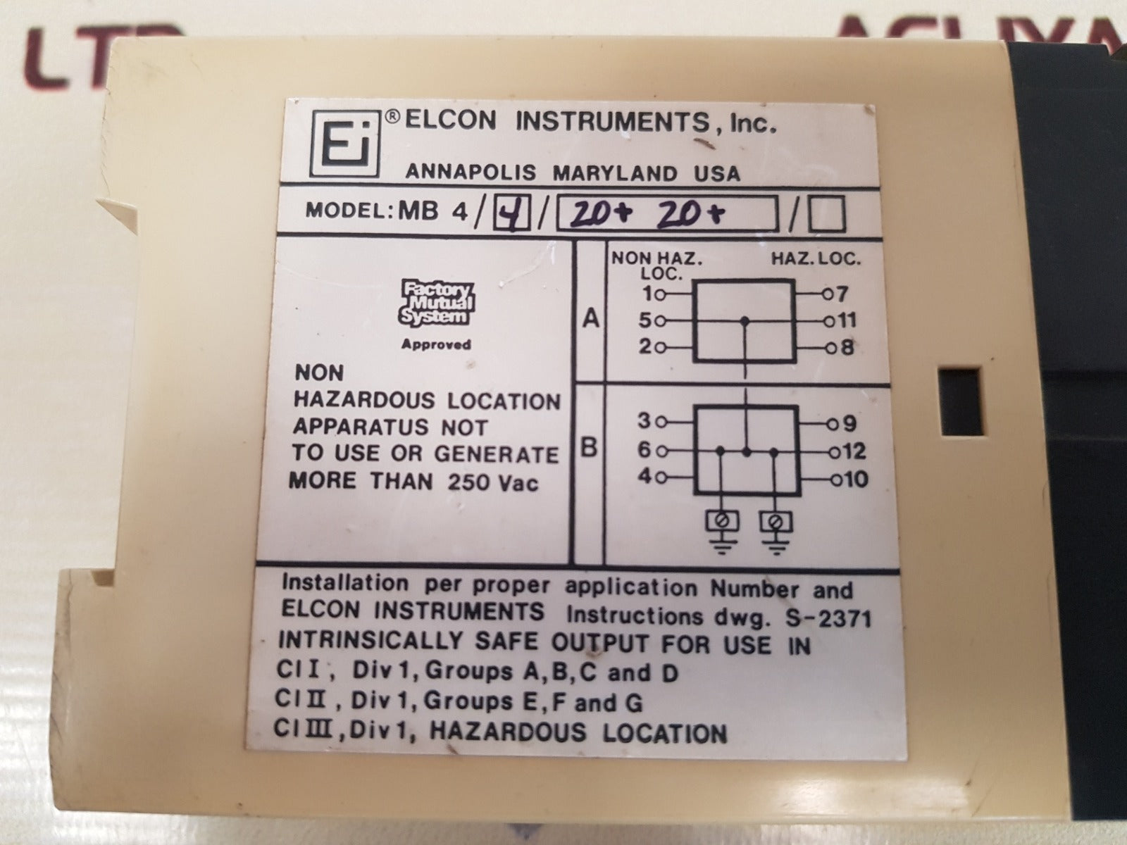 Elcon instruments mb4/4/20+20+ mb series-intrinsic safety multi barrier system