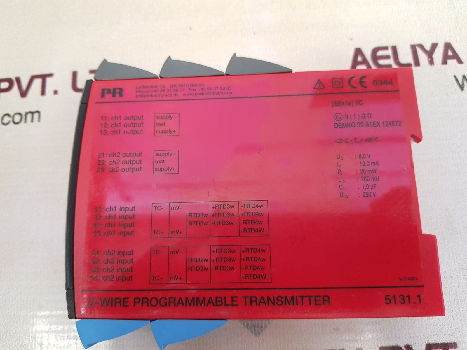 Pr Electronics 5131B 2-wire Programmable Red Transmitter Module