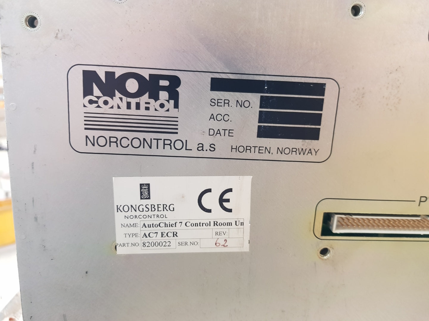 Kongsberg Norcontrol Ac7 Ecr Control Room Unit 8200022