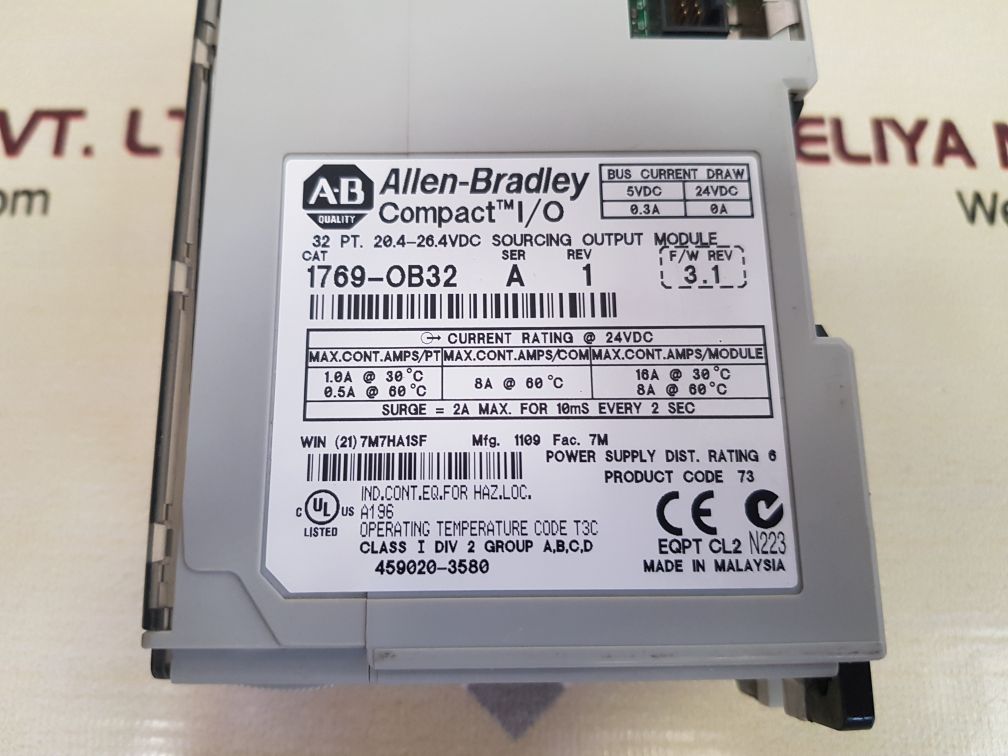 Allen-bradley 1769-ob32 Plc I/O Module 24Vdc T3C Ser.A Rev.1
