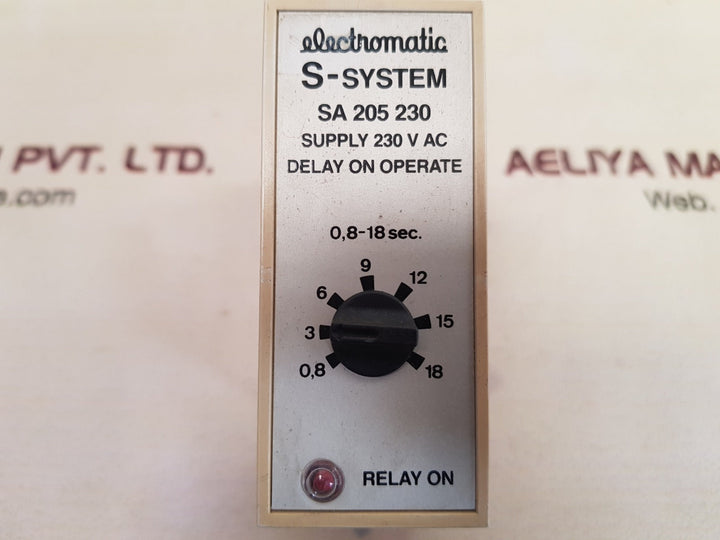 Electromatic s-system sa 205 230 delay on operate 0,8-18 sec