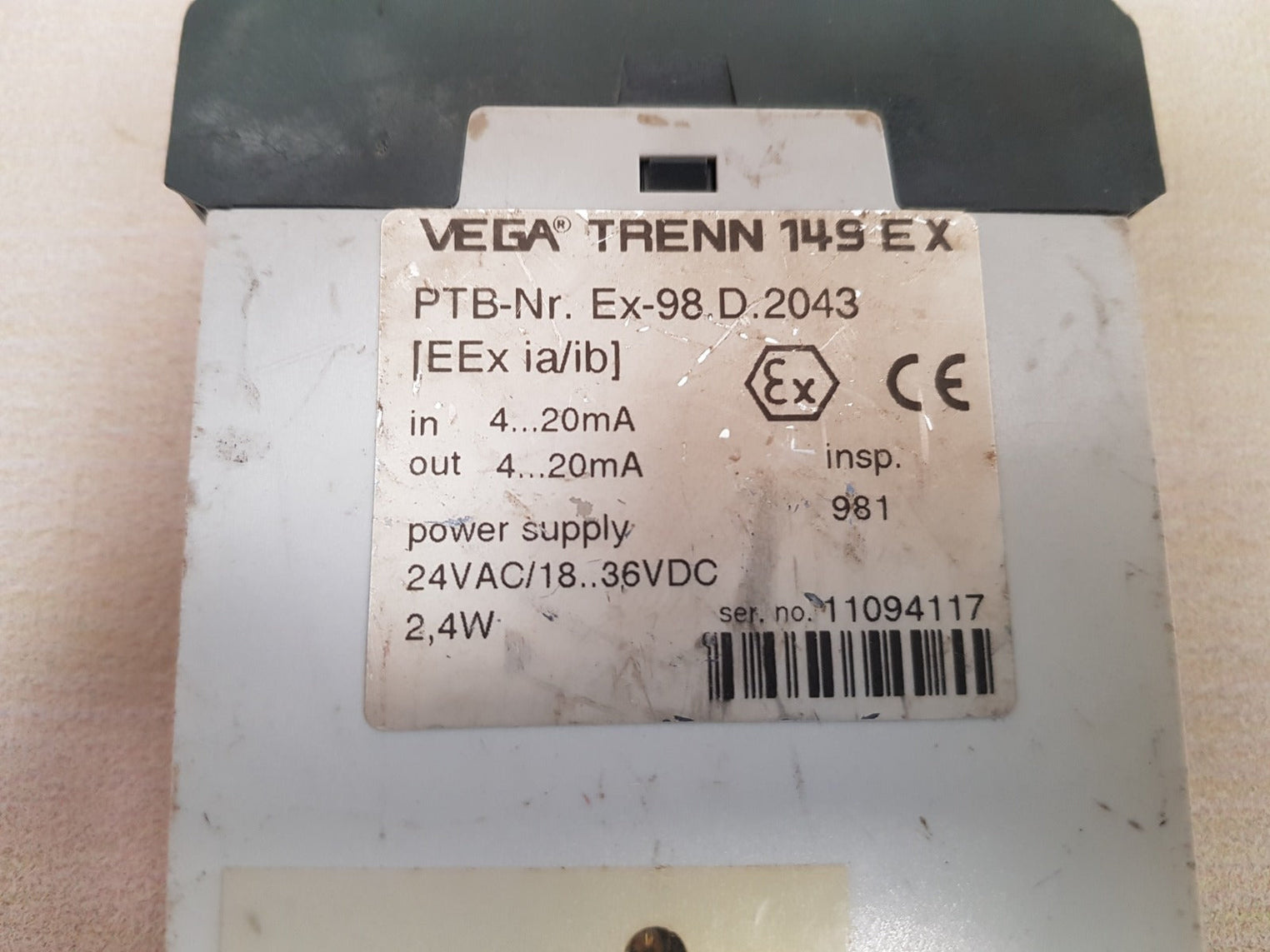 Vega trenn 149ex hart sensor ex-98.d.2043