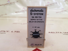 Electromatic S-system Sa 105 724 Delay On Operate Timer Relay With Base 3-60 Sec.