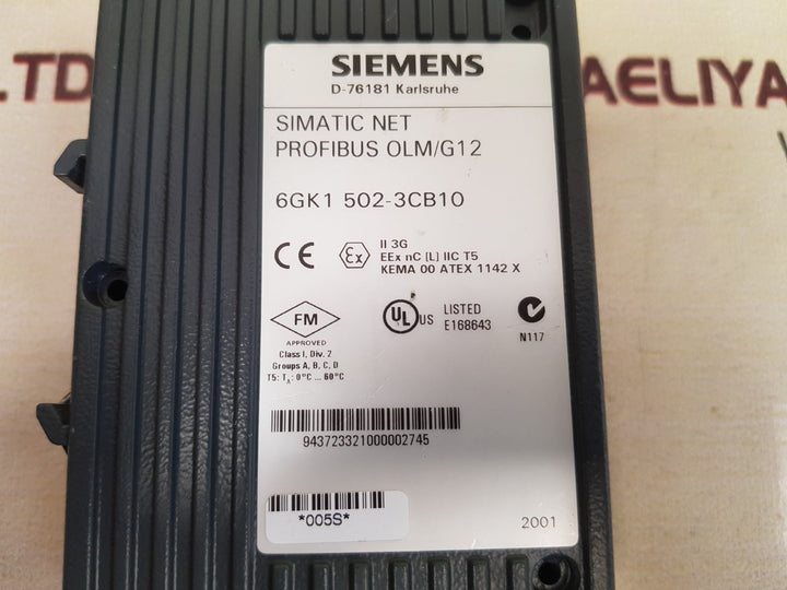 Siemens Simatic Net Profibus Olm/G12 6Gk1 502-3Cb10 Interface Module 24Vdc 200Ma