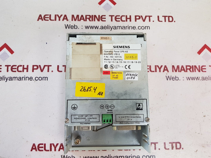 Siemens 6Av3505-1Fb12 Operator Panel Op5-a2
