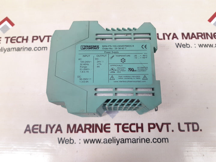 Phoenix contact mini-ps-100-240ac/24dc/4 power supply