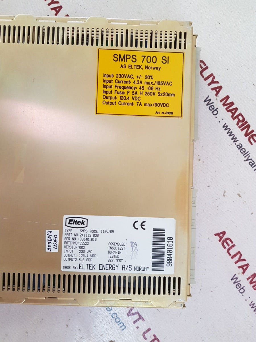 Eltek smps 700si power supply 241113.030, 110v/6a