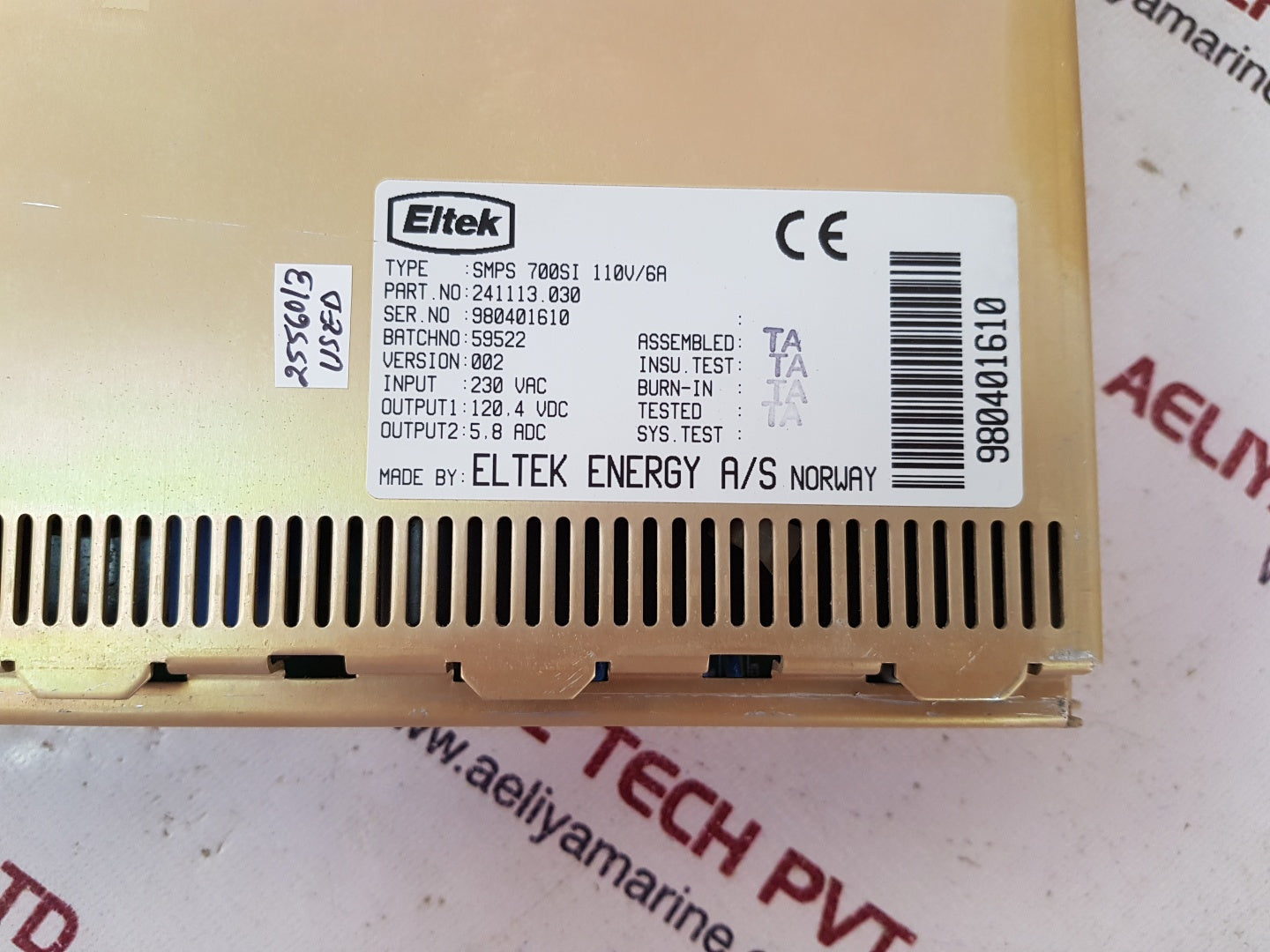 Eltek smps 700si power supply 241113.030, 110v/6a