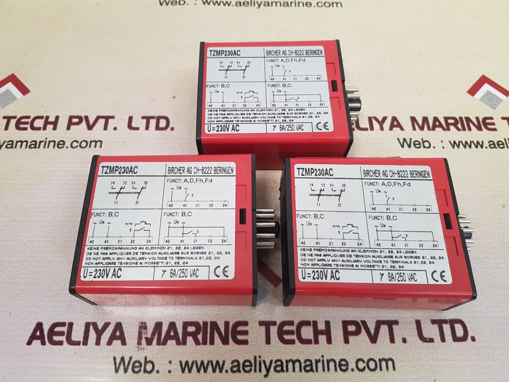 Bircher Tzmp230Ac Time Delay Relay 6A 230-250Vac