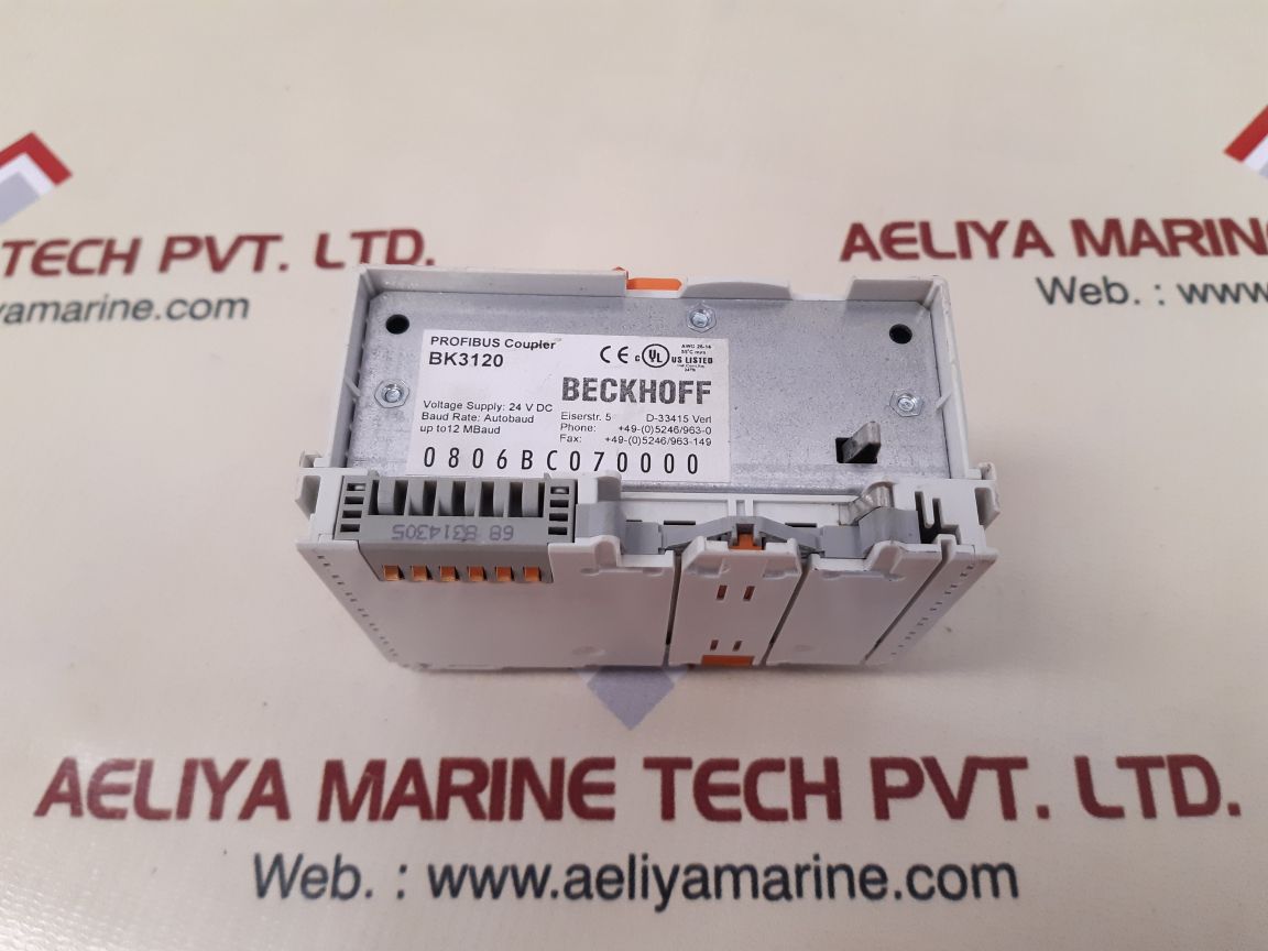 Beckhoff Bk3120 Profibus Economy Plus Bus Coupler 24V Dc Awg28-14 55C Max