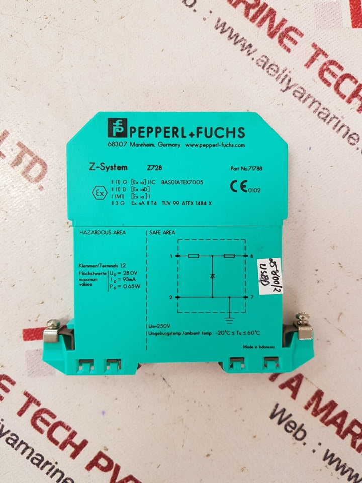 Pepperl+fuchs 71788 z-system safe snap zener barrier 71788
