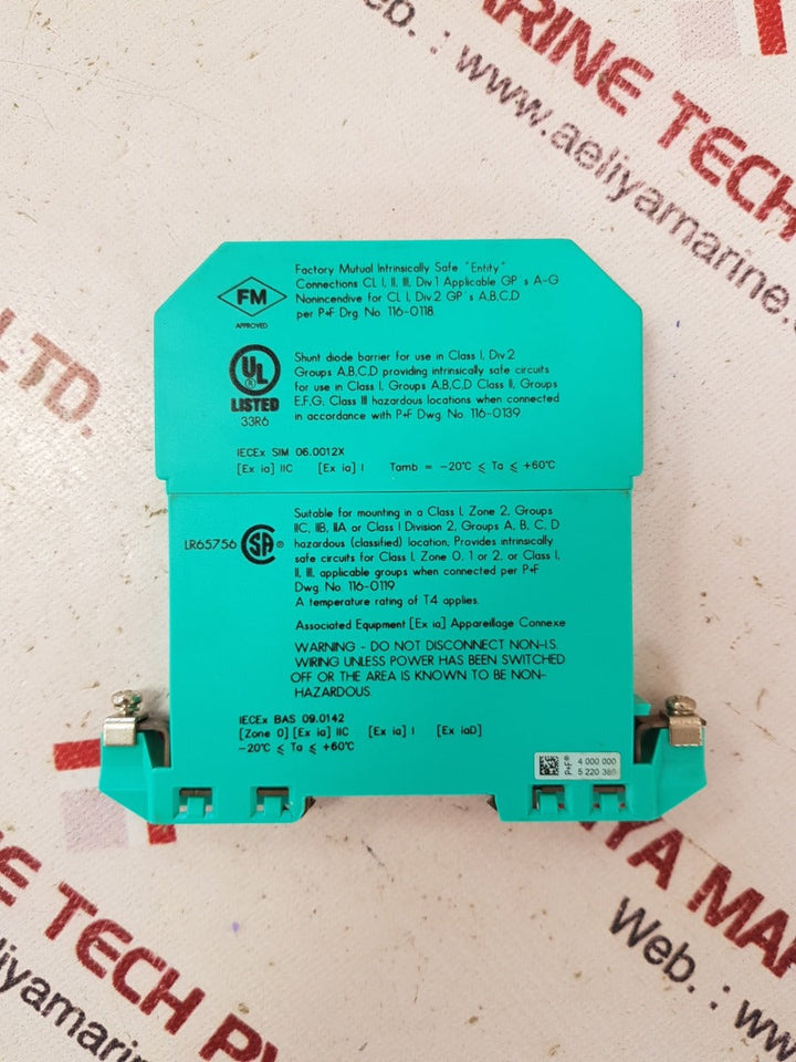 Pepperl+fuchs 71788 z-system safe snap zener barrier 71788