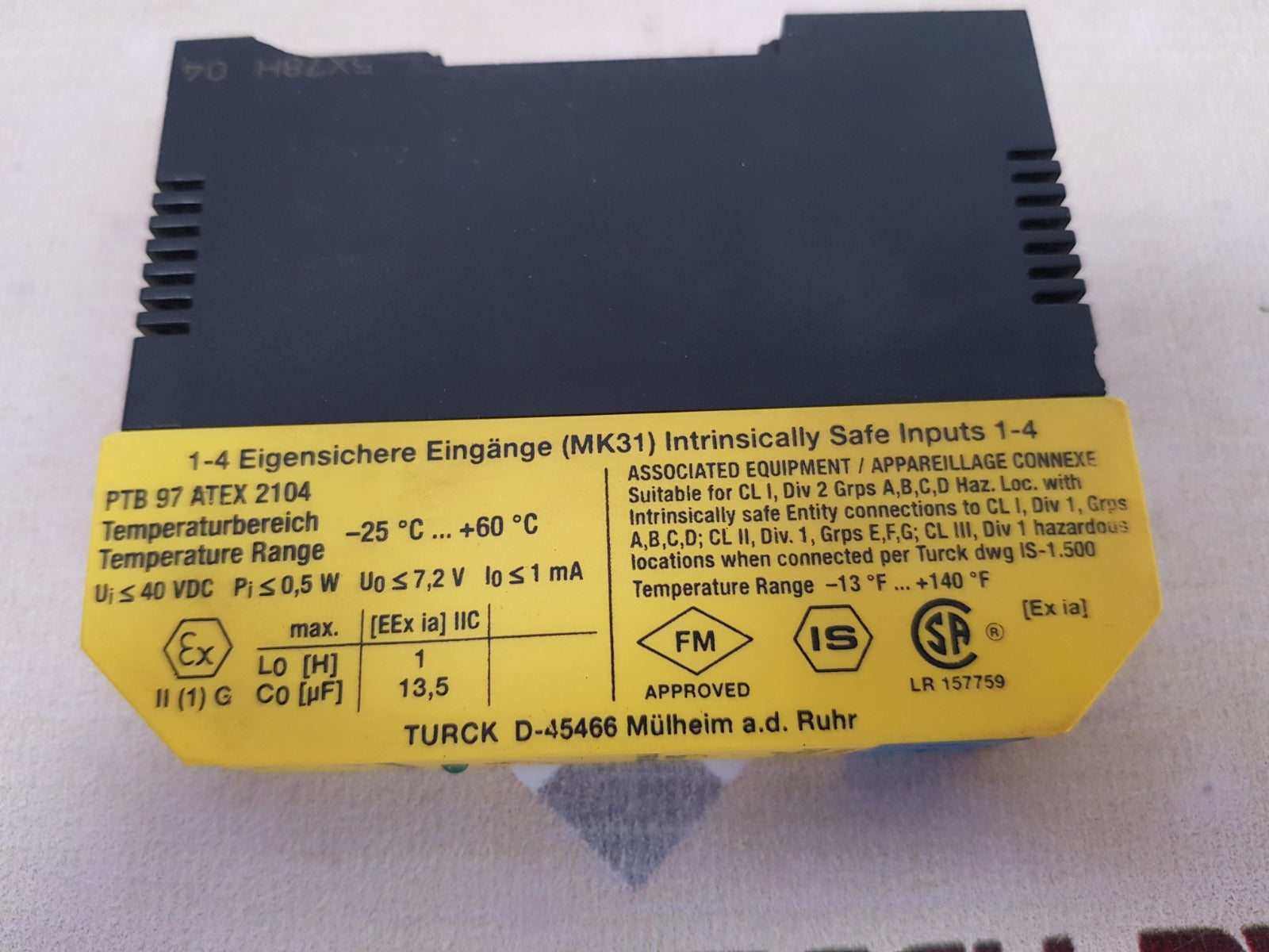 Turck Mk31-11Ex0-li/24Vdc Multi Module Analog Signal Transmitter 19-29Vdc