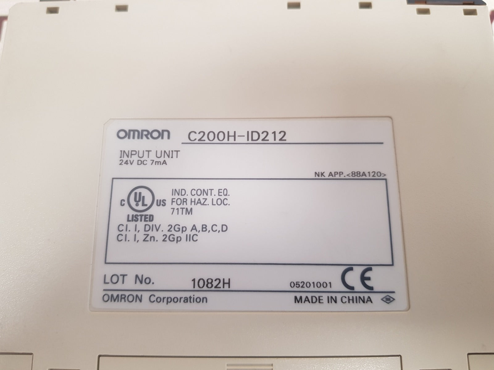 Omron C200H-id212 Input Unit 24V Dc 7Ma
