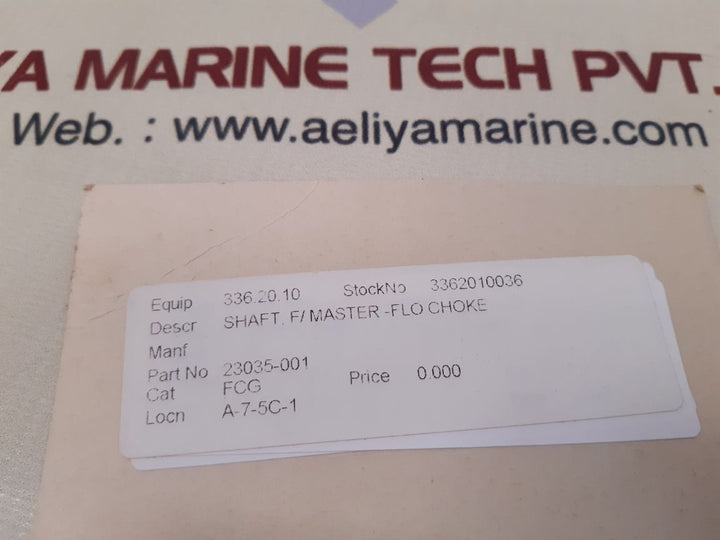 23035-001-B Shaft F/master-flo Choke 23035-001