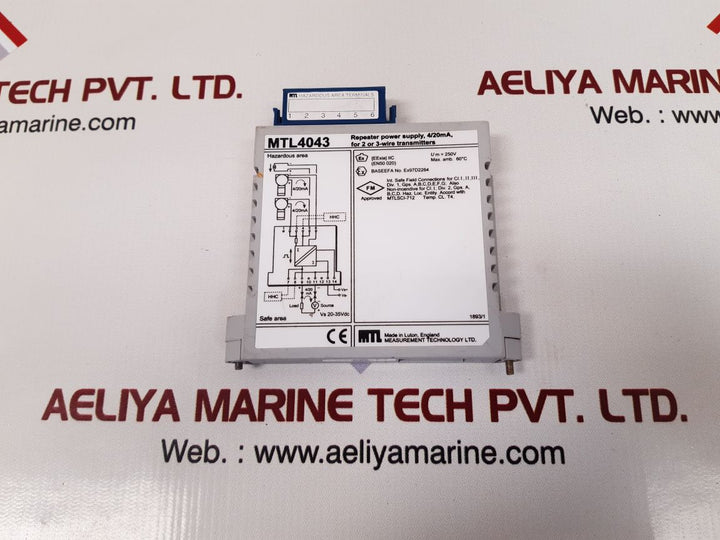Measurement technology mtl 4043 repeater power supply Used