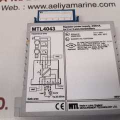 Measurement technology mtl 4043 repeater power supply Used
