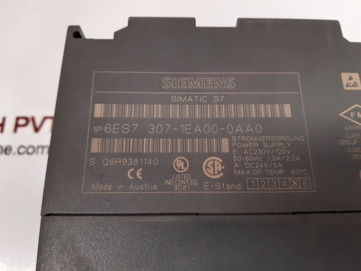 Siemens Simatic S7 6Es7 307-1Ea00-0Aa0 Power Supply 60°C