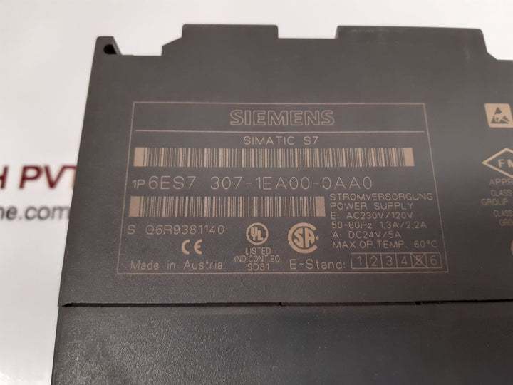 Siemens Simatic S7 6Es7 307-1Ea00-0Aa0 Power Supply 60°C