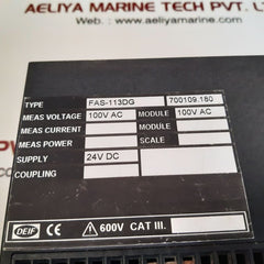 Deif Fas-113Dg Synchronisation & Circuit Breaker 700109.180 100Vac