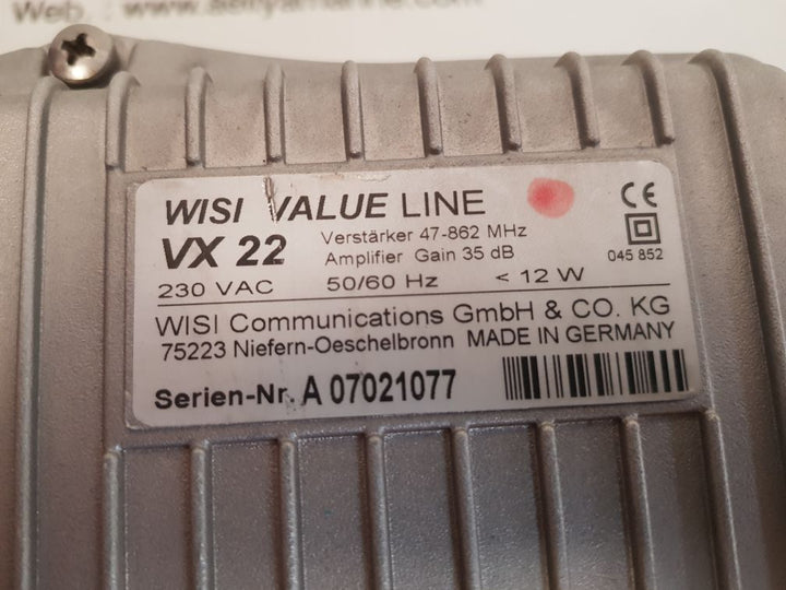 Wisi Vx 22 Value Line Amplifier 47-862 Mhz 35 Db 230 Vac 50/60 Hz Less Than 12 W