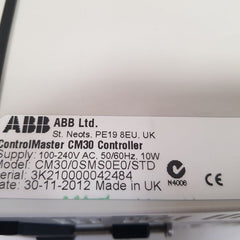 Abb Cm30/0sms0e0/std Controlmaster Controller 100-240v Ac 50/60hz 10w