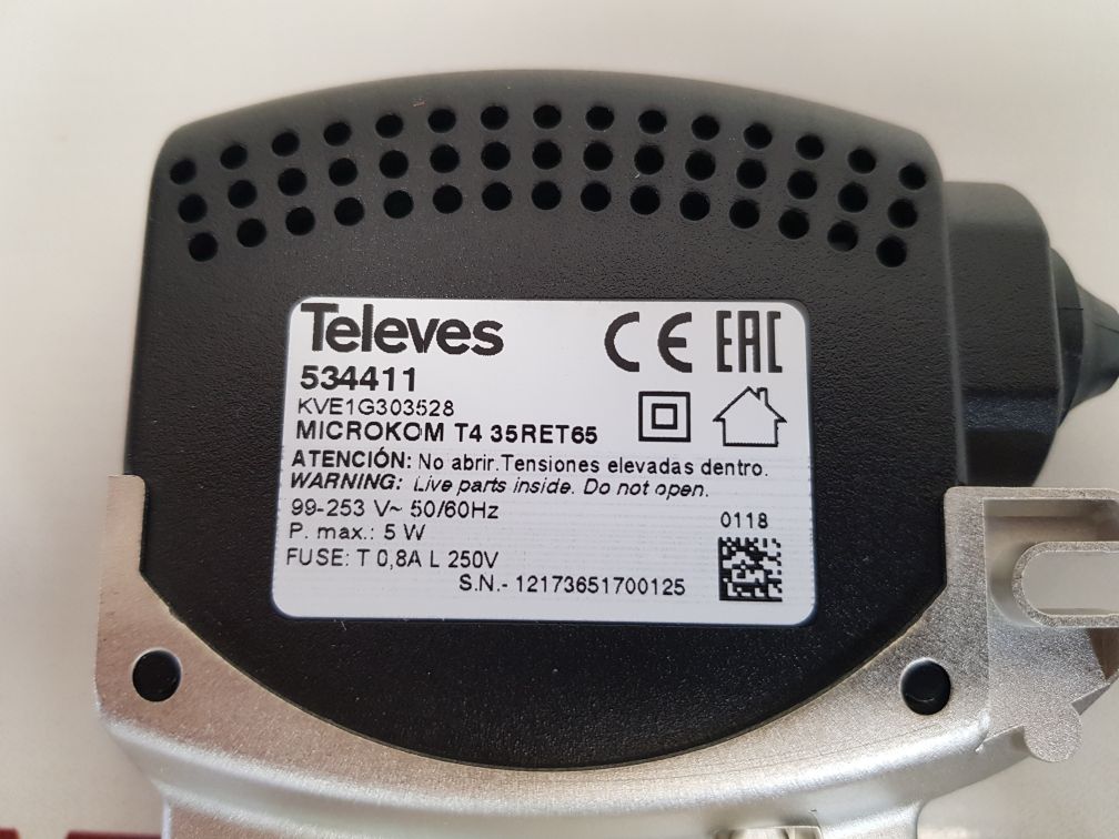 Televes 534411 Microkom T4 35Ret65 Multiband Amplifier