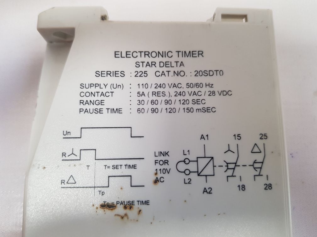 Gic 20Sdt0 Star Delta Timer Micon Electronic 110/240V Ac 5A 30-120 Sec