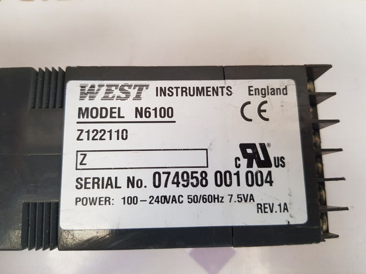 West N6100 Digital Temperature Controller Rev.1A 100-240Vac 7.5Va