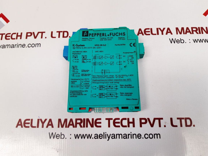 Pepperl+fuchs kfd2-sr-ex2 k-system safety relay module 34784