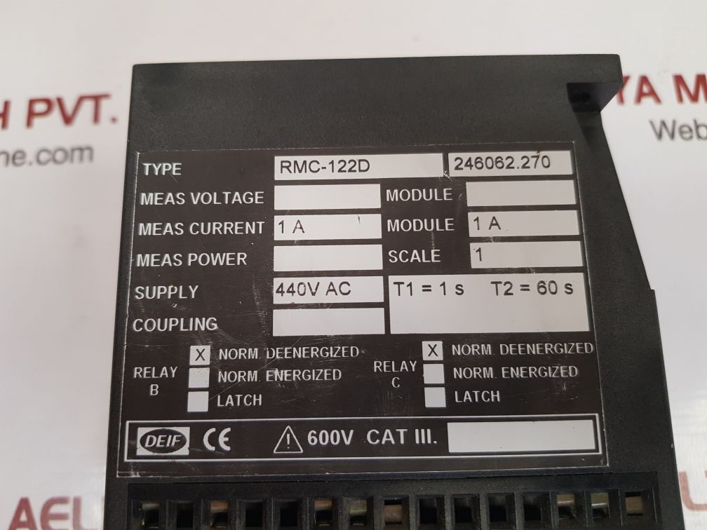 Deif Rmc-122D Short Circuit And Overcurrent Relay 440V Ac