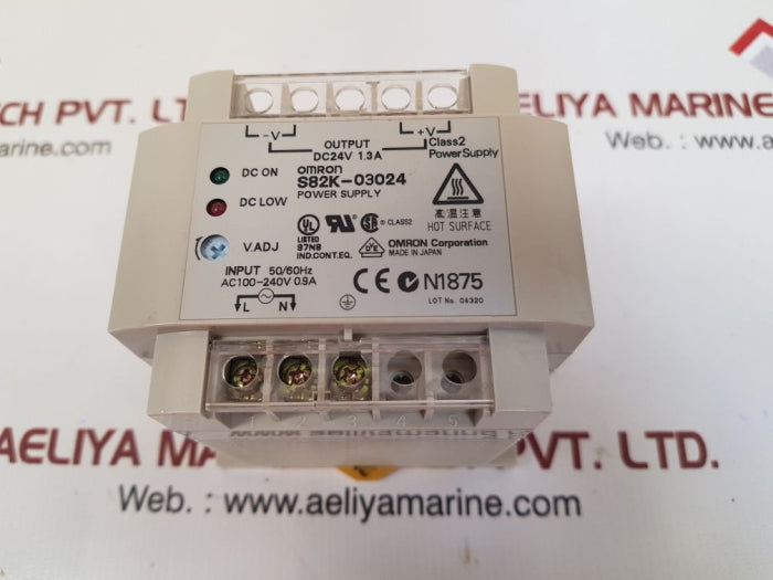 Omron S82K-03024 Power Supply Class 2 Dc 24V 1.3A