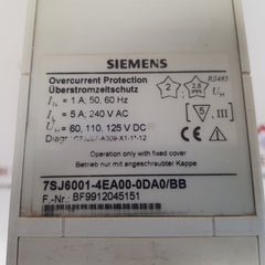 Siemens 7Sj6001-4Ea00-0Da0/Bb Overcurrent Protection Relay