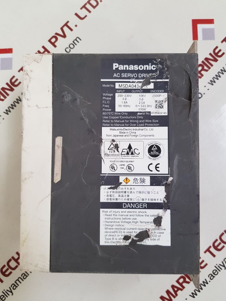Panasonic Msda043A1A Ac Servo Driver 200-230V