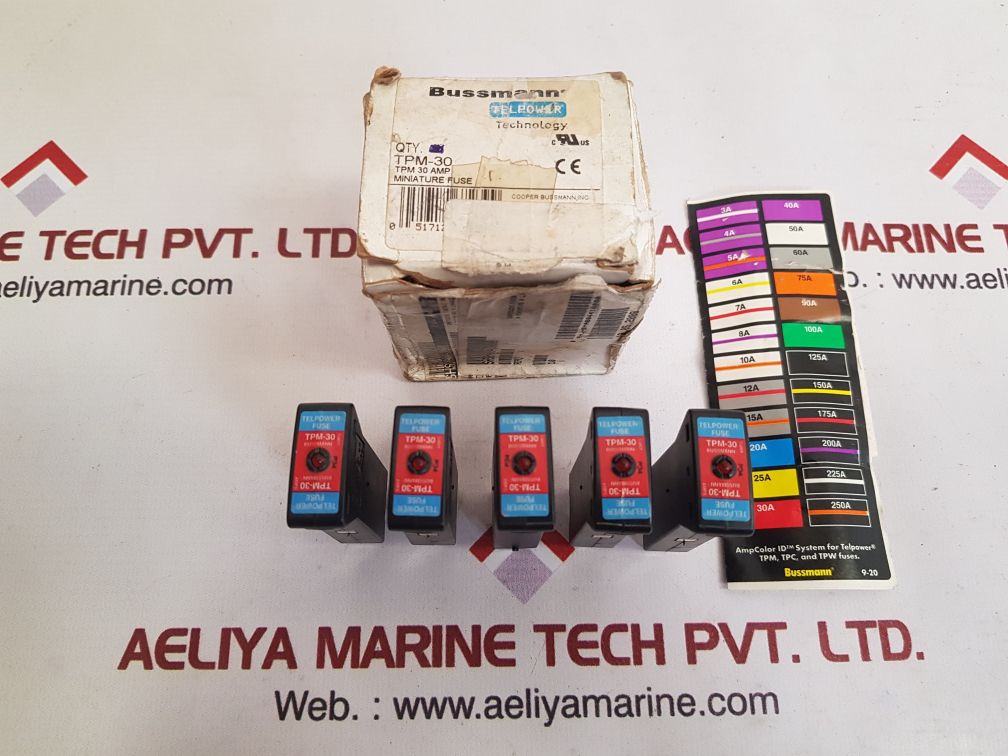 Cooper Bussmann Tpm-30 Telpower P34 Miniature Fuse 30Amp