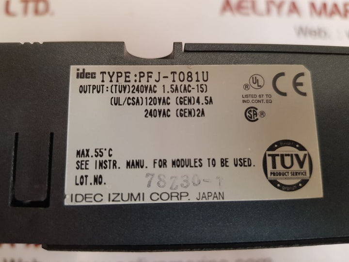 Idec Izumi Pfj-t081U Relay Output Unit With Pfj-dmu Dummy Unit