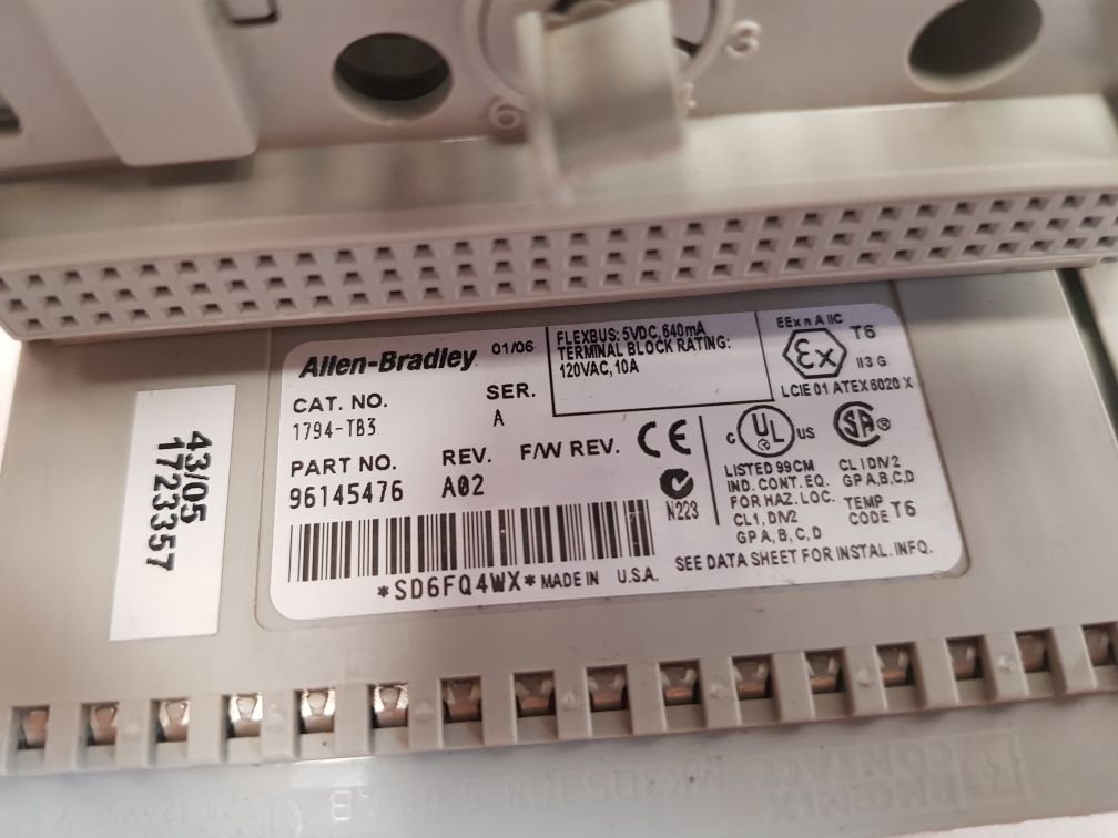 Allen-Bradley 1794-TB3 Series. A Terminal Block Base 96145476 Rev. A02
