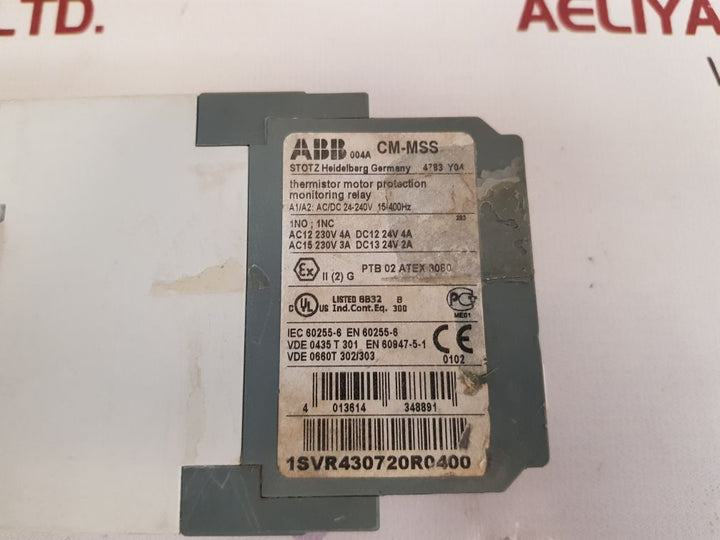 Abb Cm-mss Thermistor Motor Protection Monitoring Relay 1Svr430720R0400 240 V