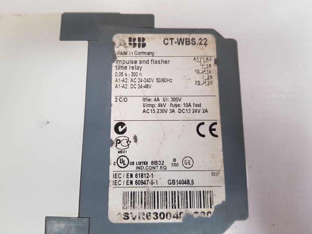 Abb Ct-wbs.22 Impulse And Flasher Time Relay 1Svr630040R3300 230V