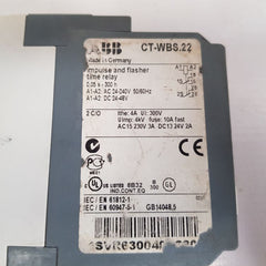 Abb Ct-wbs.22 Impulse And Flasher Time Relay 1Svr630040R3300 230V