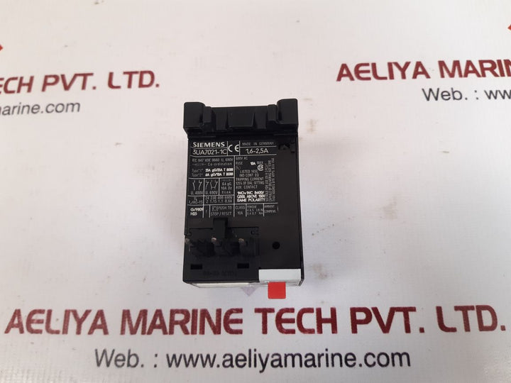 Siemens 3Ua7021-1C Overload Relay 600V Ac