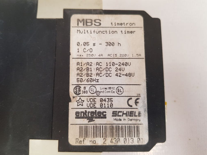 Entrelec Schiele Mbs Timetron 2.430.013.01 Multifunction Timer