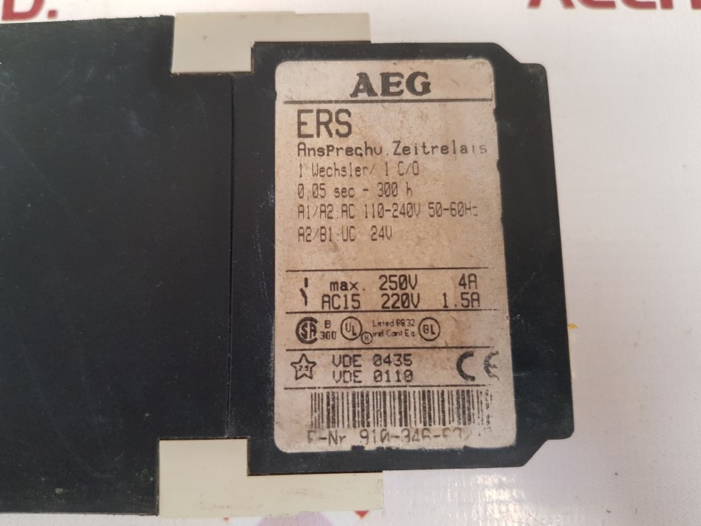 Aeg Ers 910-346-632-00 Contact Time Delay Relay 110-240V 50/60Hz